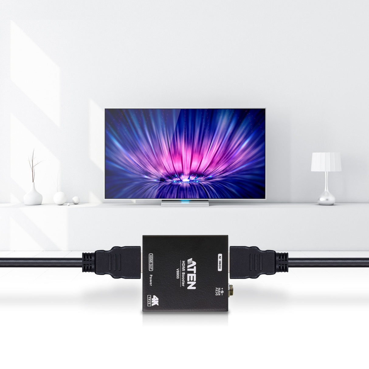 Aten Vb800-At-E Extensor Audio/Video Transmisor Y Receptor De Señales Av Negro
