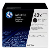 Hp Toner Original 42x Negro Pack De 2 Unidades Q5942x