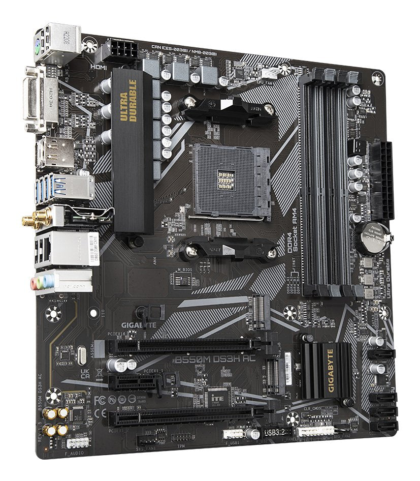 Placa Base Gigabyte B550m Ds3h Ac B550 Am4 Matx Amd