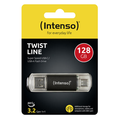 EAN 4034303031290 - Intenso Twist Line unidad flash USB 128 GB USB Type-A / USB Type-C 3.2 Gen 1 (3.1 Gen 1) Antracita imagen 3
