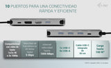 Docking Station I Tec Usb Tipo C 10 En 1 + Cargador Universal 100w