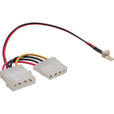 Adaptador De Ventilador Inline 3 Pines A Molex De 4 Pines 0,15 M
