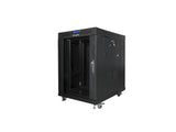 Armario Rack 19" Autónomo 15u/800x1000 Lcd Con Puerta Cristal Negro Lanberg (Flat Pack)