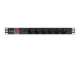 EAN 5901969429725 - Lanberg PDU-06E-0200-BK unidad de distribución de energía (PDU) 6 salidas AC 1U Negro imagen 1