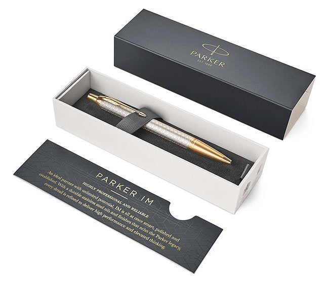Parker Bolígrafo Im Premium Warm Silver M Azul Caja De Regalo