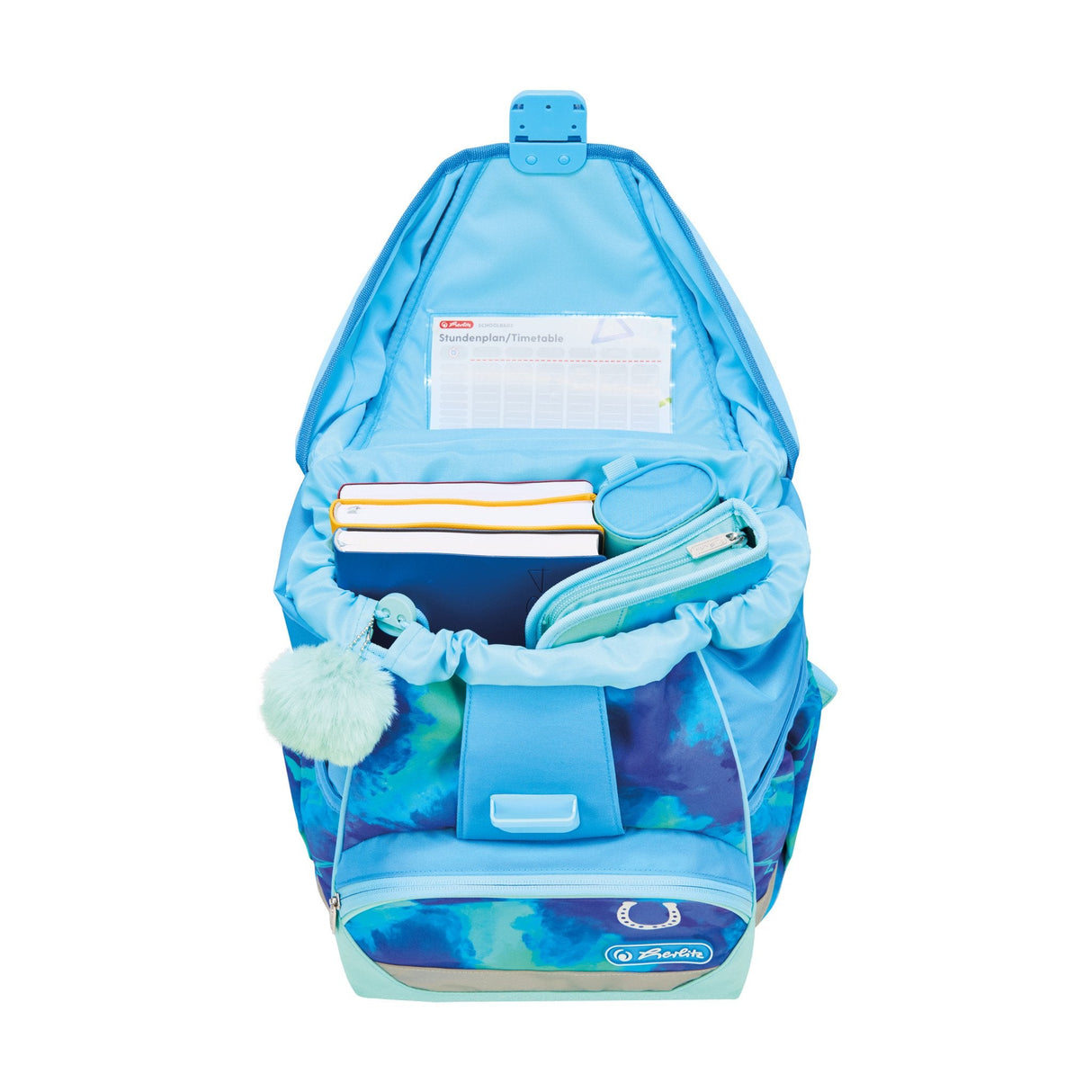 EAN 4008110396453 - Herlitz UltraLight XL Plus Lucky Horse juego de mochila escolar Chica Poliéster Azul, Azul claro imagen 8