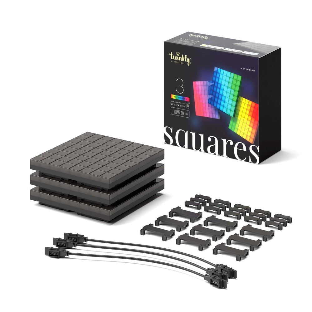 Twinkly Squares Luz De Pared Inteligente Negro Wi-Fi/Bluetooth