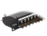 Delock 19" Patch Panel 24-Port Cat6a Negro Protegido