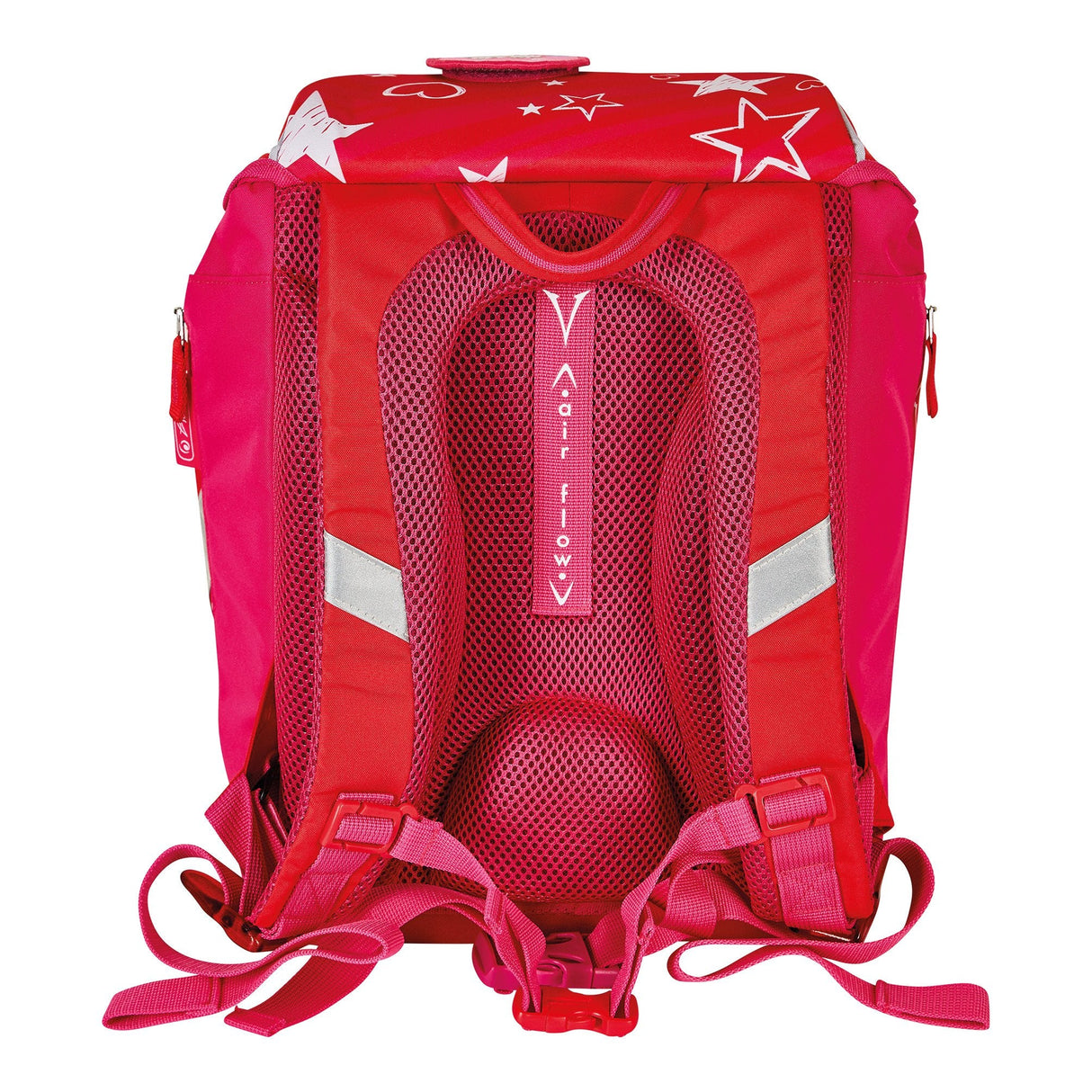 Herlitz Softlight Plus Stars&Strips Juego De Mochila Escolar Chica Poliéster Rosa, Rojo