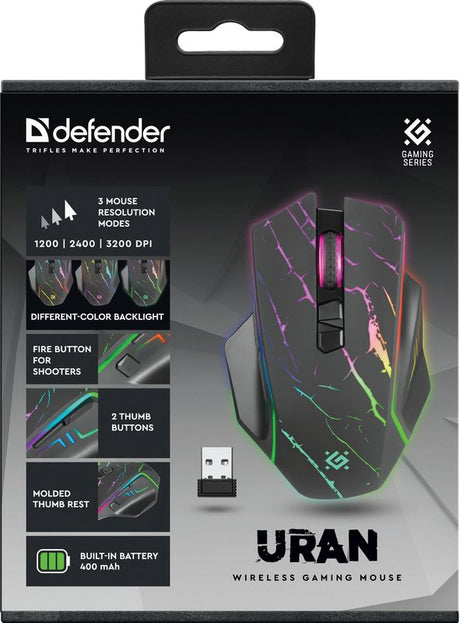 EAN 4745090820522 - Defender URAN GM-503 ratón Juego mano derecha RF inalámbrico Óptico 3200 DPI imagen 10