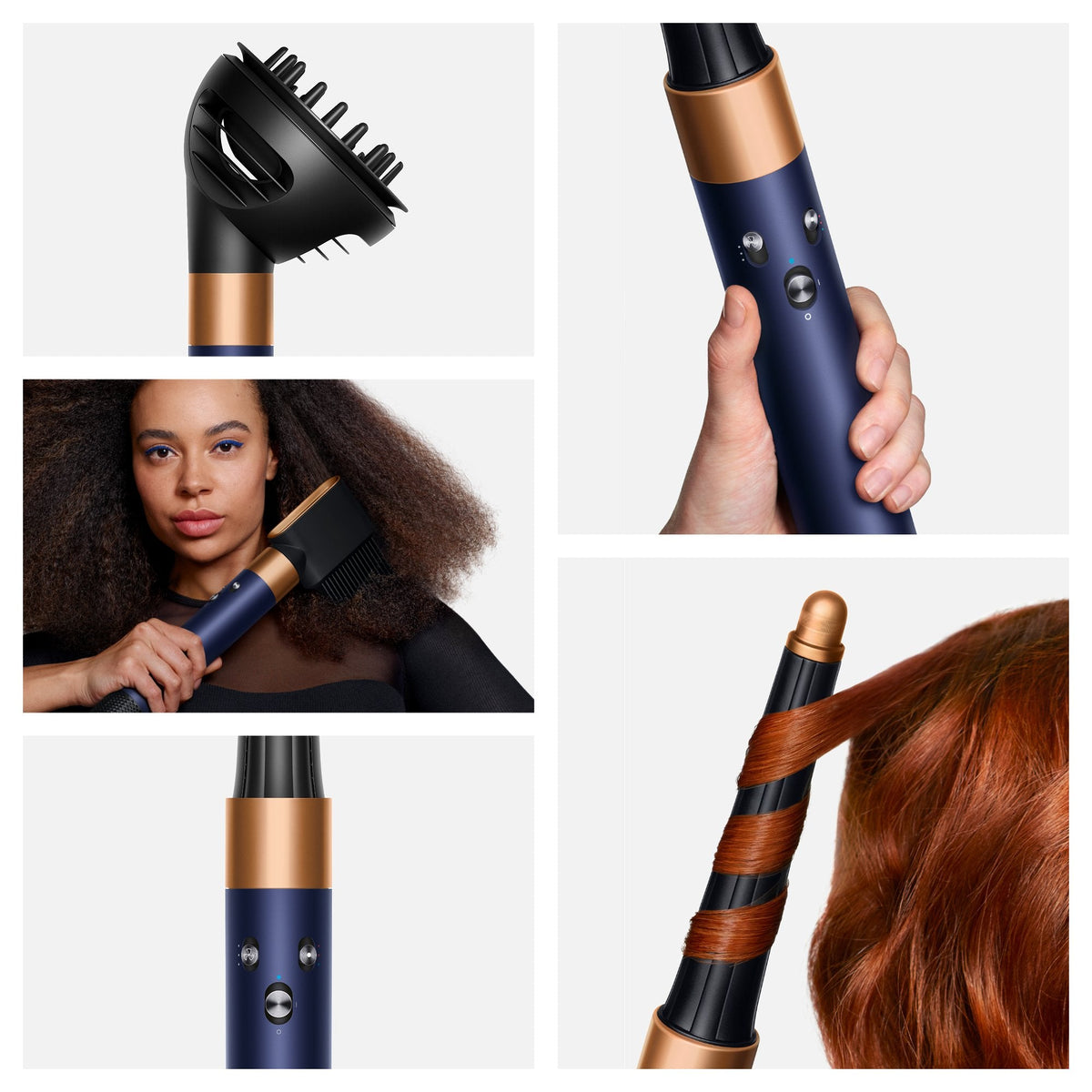 Dyson Airwrap I.D. Curly + Coily Multi-Style Complete Long Styler And Dryer Hs08 Prussian Blue/Copper Eu 107451-01