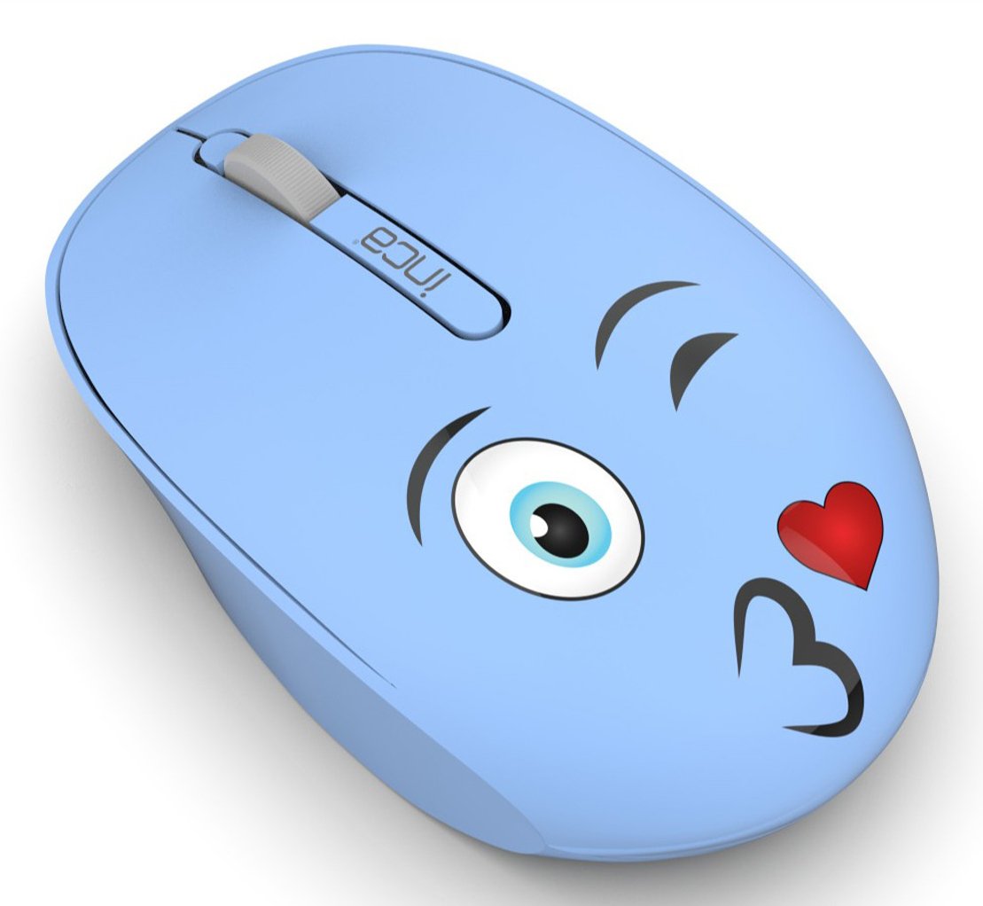 Inca Wrls Raton 1200dpi 3tamen 2.4ghzusb-A Weeny Emoji Bl