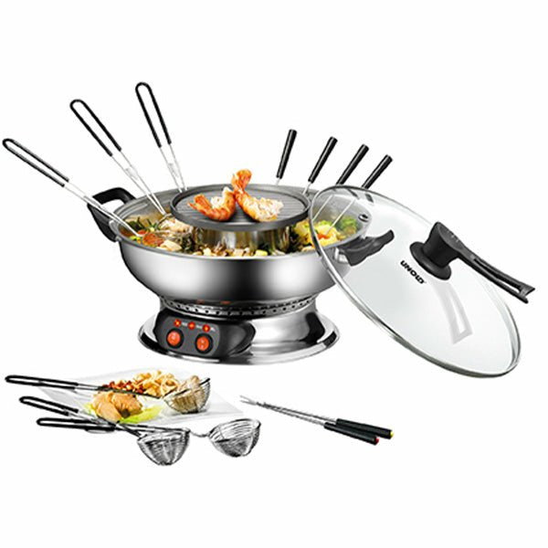 Unold Asia-Fondue, Acero Inoxidable, 1350 W, Ac 230v@50hz
