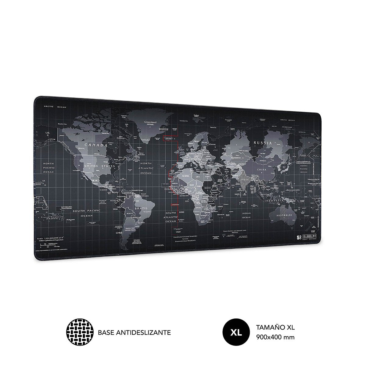 Subblim World Xl Alfombrilla Gaming Negra
