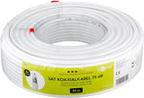 Cable Coaxial  20 Metros De Satélite (120 Db, Doble Apantallamiento, Ccs), Color Blanco