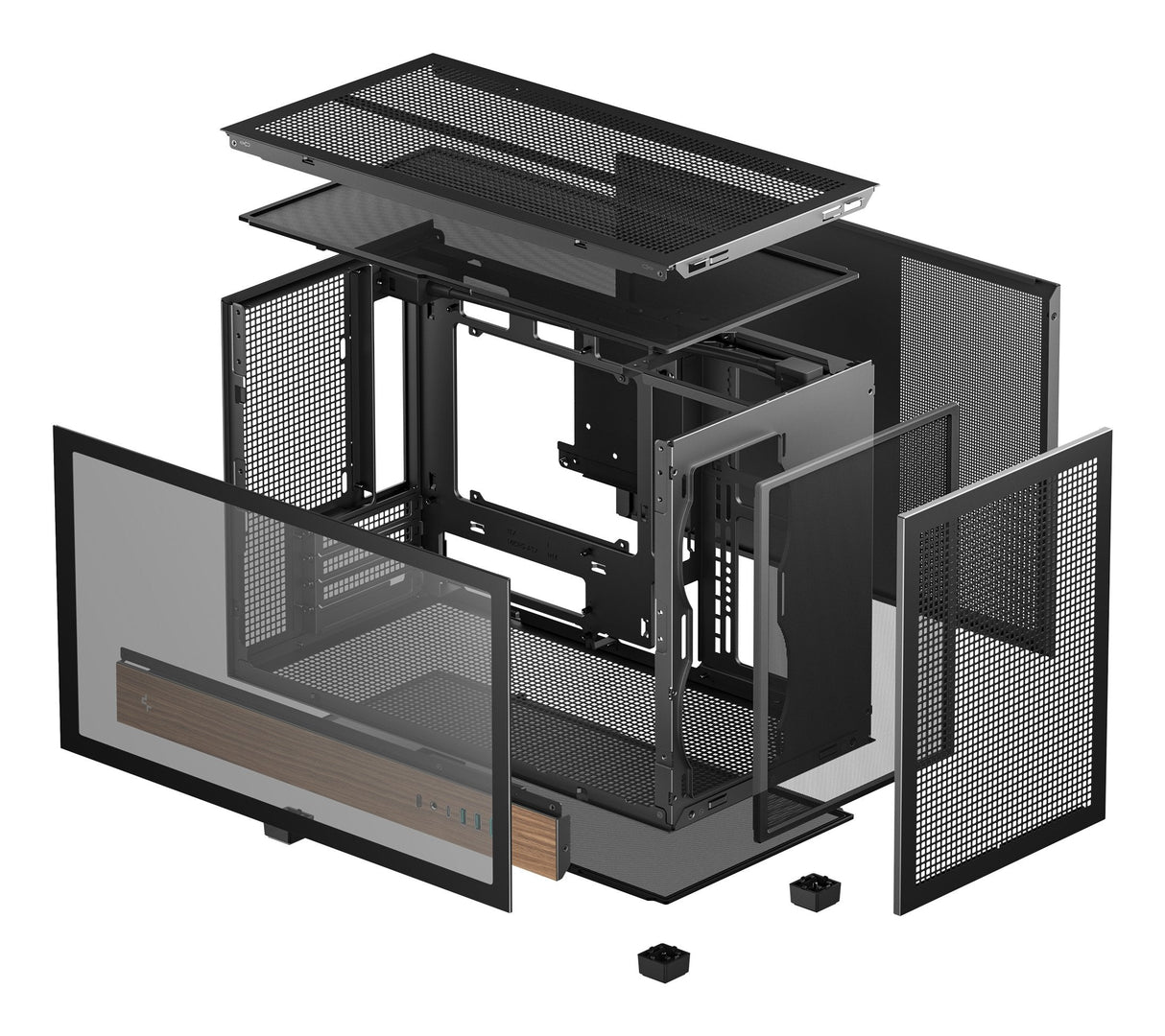 Caja Pc Deepcool Ch260 Wood (Negro/Holz, Tempered Glass) R-Ch260-Bknwm0-G-1