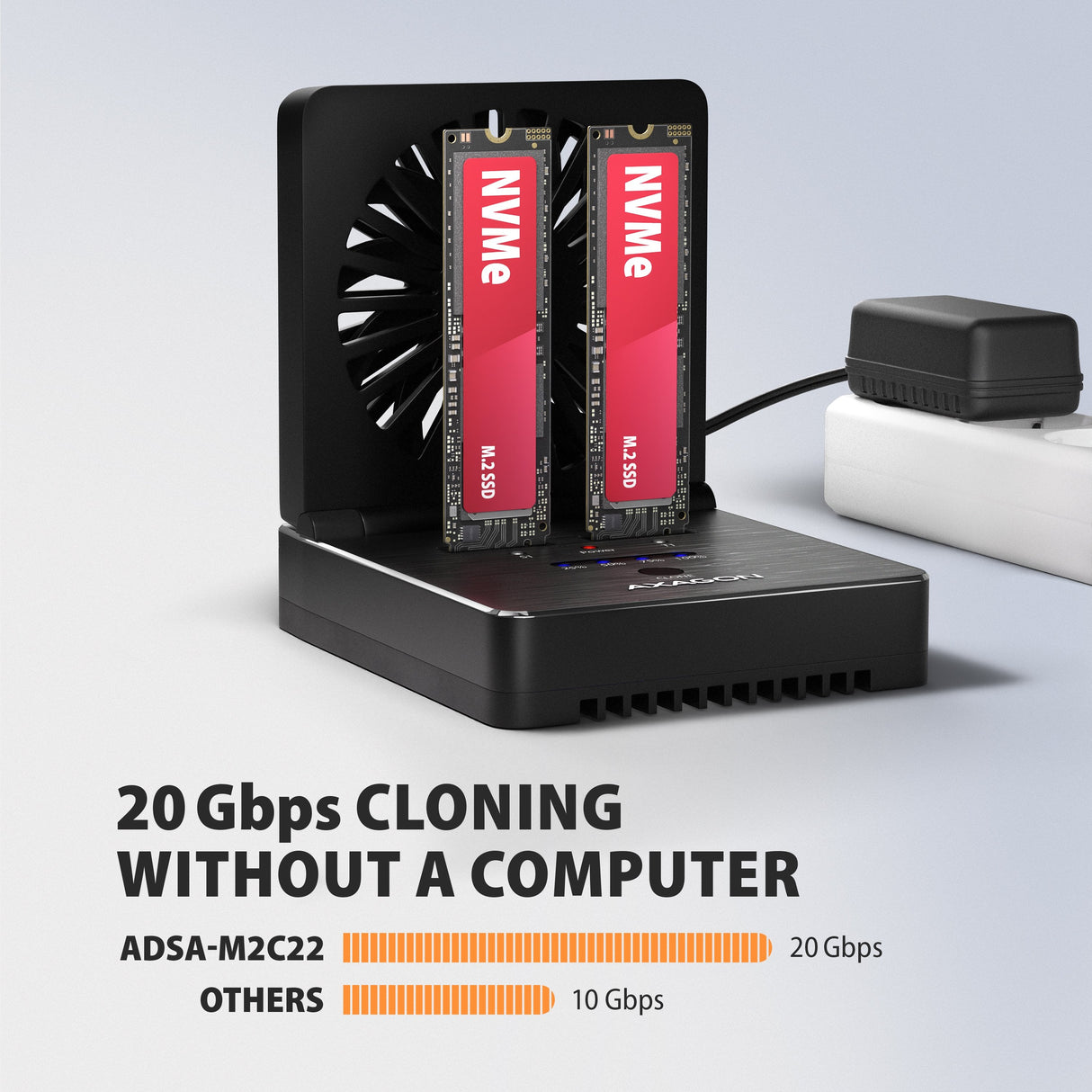 Stacja Dokujaca I Klonujaca Adsa-M2c22 Usb-C 2xnvme /Sata M.2 20gbps
