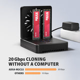 Stacja Dokujaca I Klonujaca Adsa-M2c22 Usb-C 2xnvme /Sata M.2 20gbps