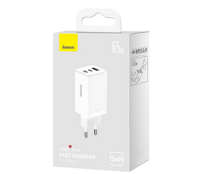Baseus Gan5 Pro 2xusb-C + Usb, 65w (Biala)