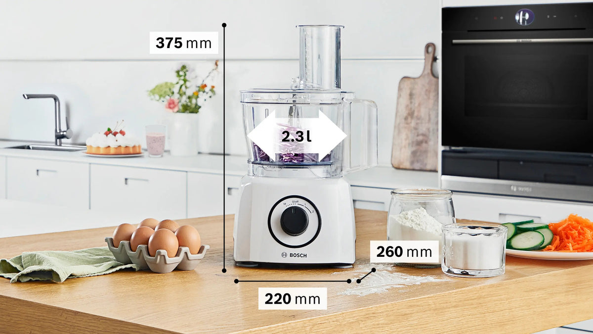 Bosch Mcm3230w Multitalent 3 Food Processor, Power 800 W, Volume 2.3 L, White