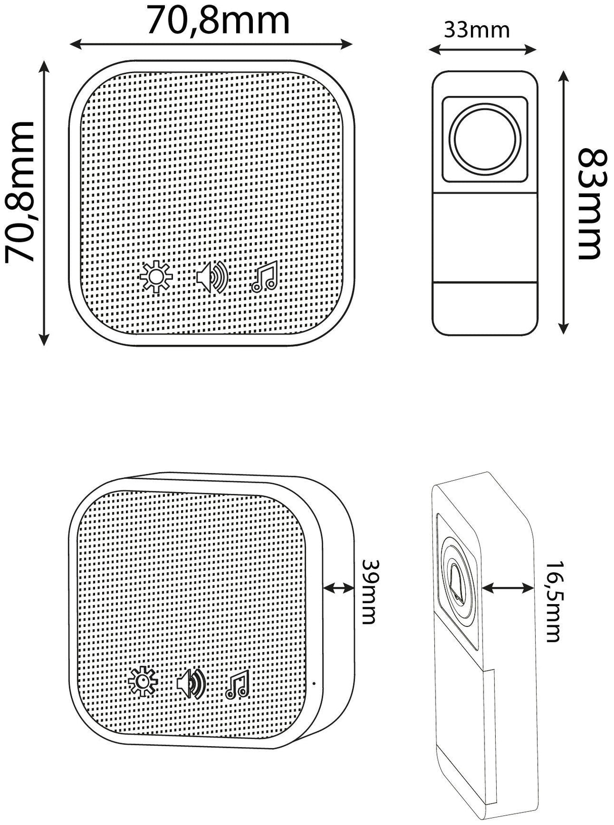 Entac Türklingel Ip44-Sender Inkl. 1xcr2032
