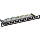 Patch Panel Inline De 10" Cat.6a 0.5u 12 Puertos, Negro Ral9005