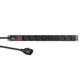 EAN 5715063197141 - Lanview LVR-2MSCH-SW-C13-8 unidad de distribución de energía (PDU) 8 salidas AC 1U Negro imagen 1
