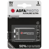 Agfaphoto Pila Alcalina, E-Block, 6lr61, 9v Ultra, Retail Blister (1-Pack)