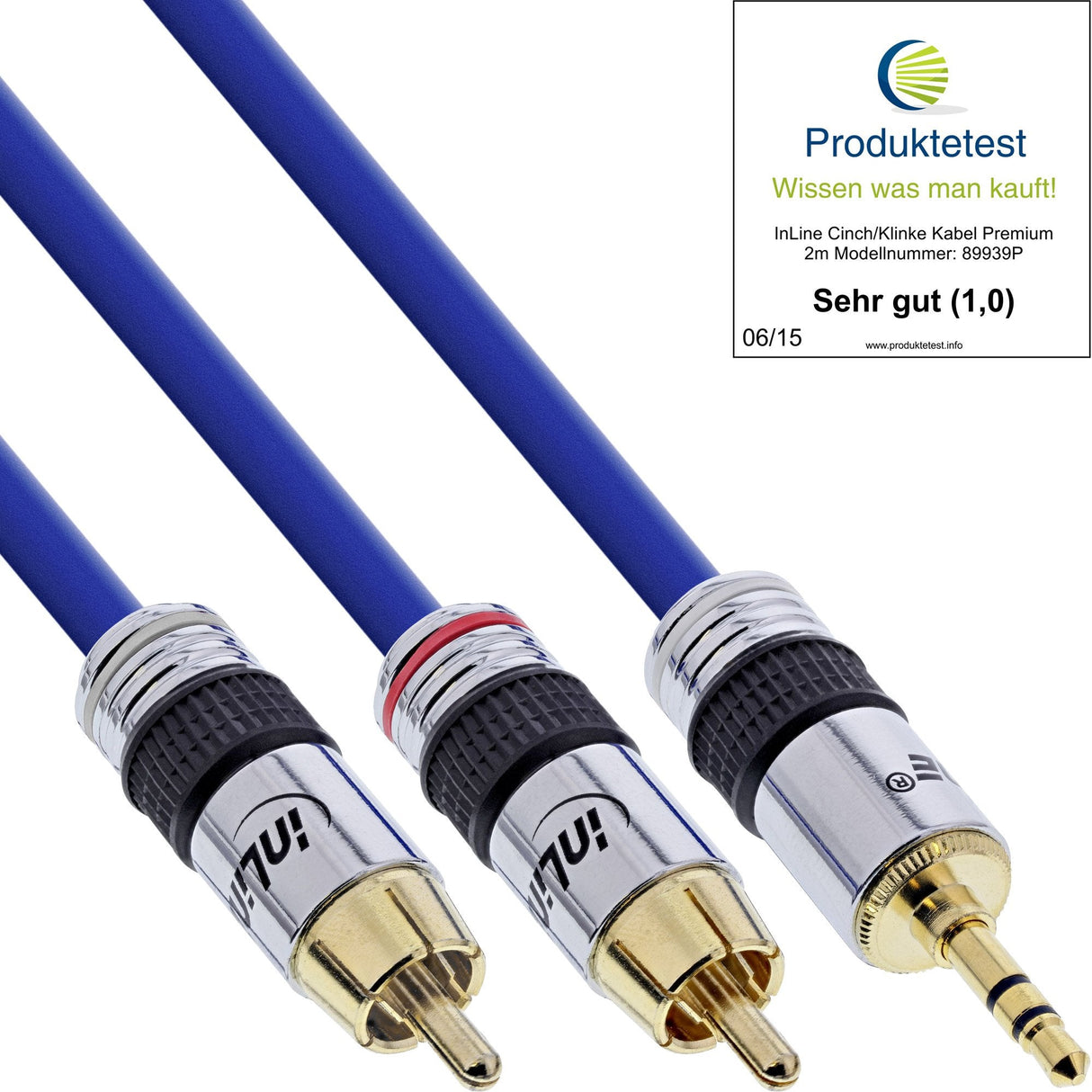 Cable De Audio Inline Premium 2x Rca Macho A Macho De 3,5 Mm De 5 M
