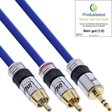Cable De Audio Inline Premium 2x Rca Macho A Macho De 3,5 Mm De 5 M