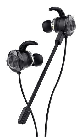 Auricular De Boton Gaming Gxt 406 Pine Multiplataforma Negro Trust Estuche Protector/ Micrófono De Brazo Extraible
