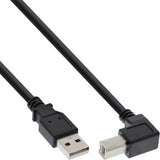 Inline Usb 2.0 Cable En Ángulo Hacia Abajo Tipo A Macho A B Macho Negro 2m