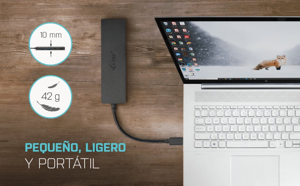 I-Tec Usb-C Hub 2+2x Usb-C/A   Perp Usb-C Metal Hub 2xusb-C 2xusb-A
