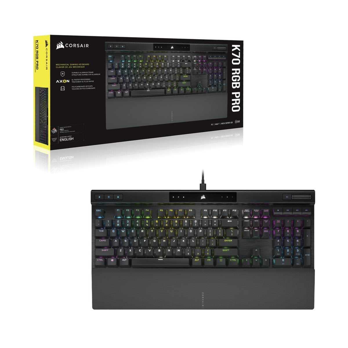 Teclado Español Corsair K70 Rgb Pro Mx Red Ch-9109410-Es