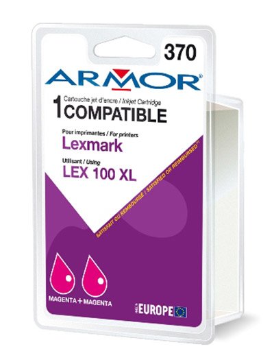 Armor Tinta Compatible Pack 2 Lexmark 100xl 2m  Magenta
