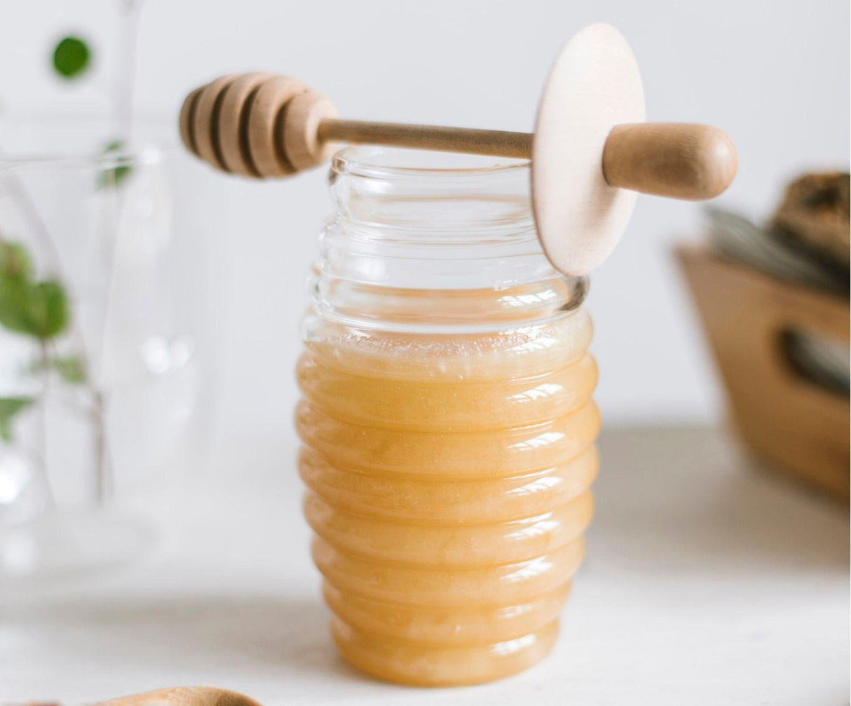 Tarro Miel Vidrio/Mad Ø5,5x15,5cm Ms66068 Andrea House
