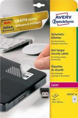 Avery Zweckform L6114-20 Self-Adhesive Label White Rounded Rectangle Permanent 540 Pc(S)