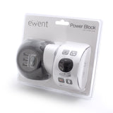 Ewent Ew3938 Regleta Cubo 3 Tomas Shucko + 3 Usb