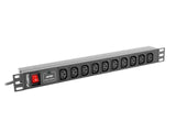 EAN 5901969414493 - Lanberg PDU-10I-0200-IEC-BK unidad de distribución de energía (PDU) 10 salidas AC 1U Negro imagen 1