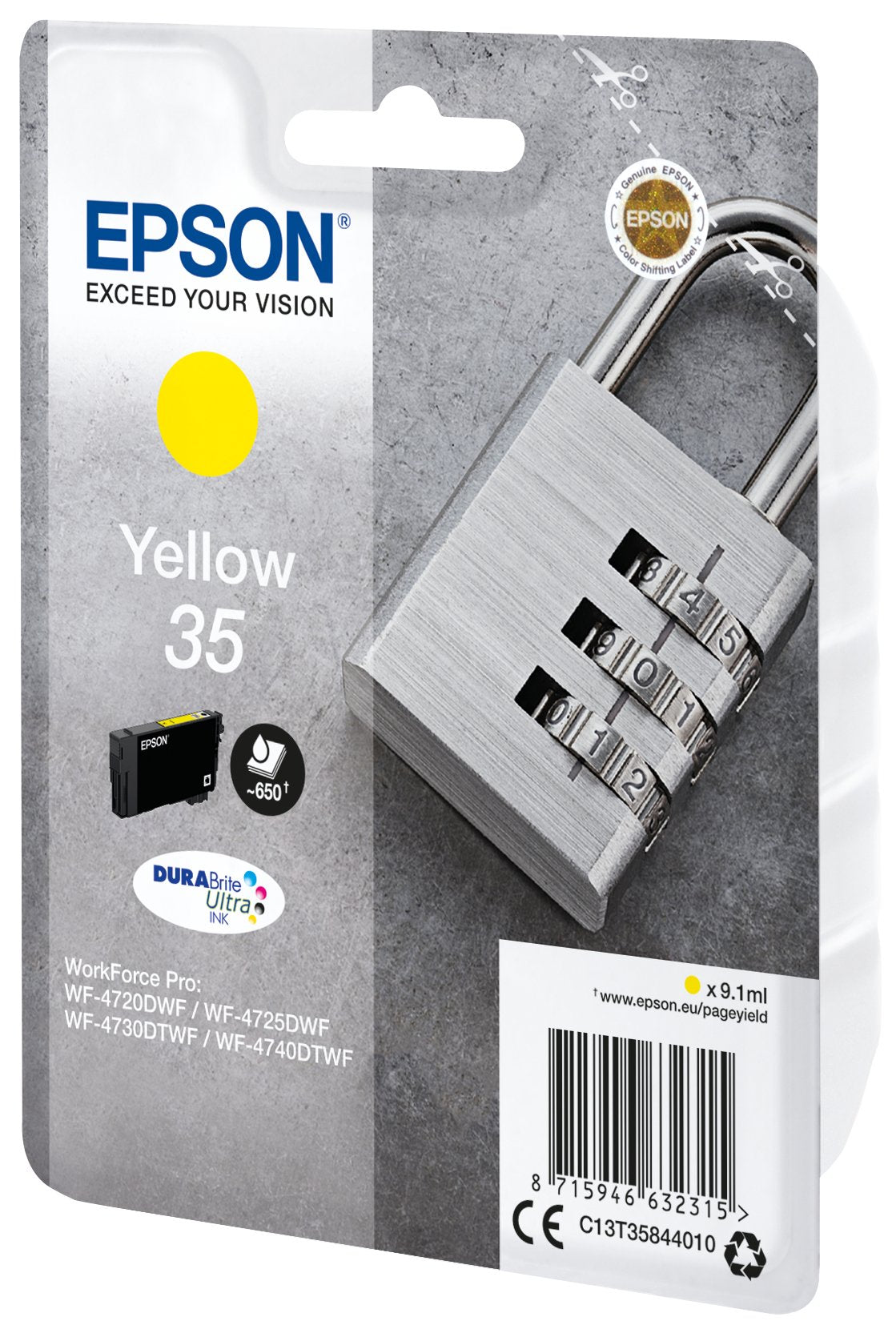 Tinta Original  Epson 35 Durabrite Amarillo 650 Paginas/C13t35844010 C13t35844010