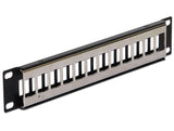 Delock 43326 10" Keystone Patch Panel 12 Port Metal Black