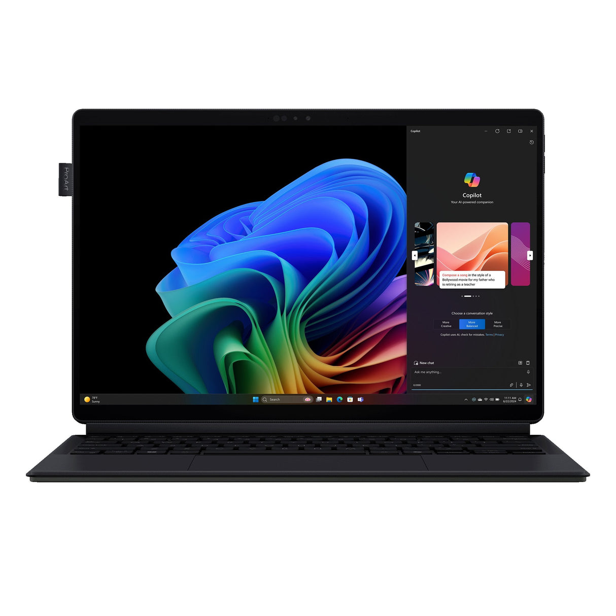 Asus Proart Pz13 Ht5306qa-Lx004w - Ordenador Portátil 13.3" (Qualcomm Snapdragon X1-P42-100, 16gb Ram, 1tb Ssd, Qualcomm Adreno Gpu, Windows 11 Home) Negro Nano - Teclado Qwerty Español