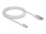 Delock Usb Daten- Und Ladecable Für Iphone, Ipad, Ipod Dupont Kevlar® Weiss 3 M