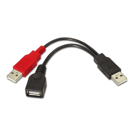 EAN 8436574700299 - AISENS A101-0030 cable USB USB 2.0 0,15 m 2 x USB A USB A Negro, Rojo imagen 1