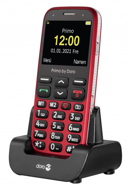 EAN 4260117674440 - Doro Primo 368 5,84 cm (2.3") 92 g Negro, Rojo Teléfono para personas mayores imagen 1