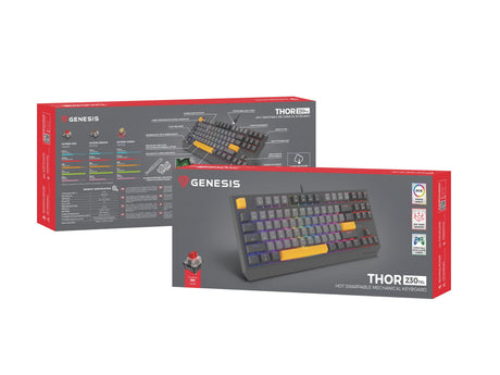 EAN 5901969443325 - GENESIS Thor 230 TKL Anchor Gray Negative Outemu Red teclado Juego USB + RF Wireless + Bluetooth QWERTY N imagen 18