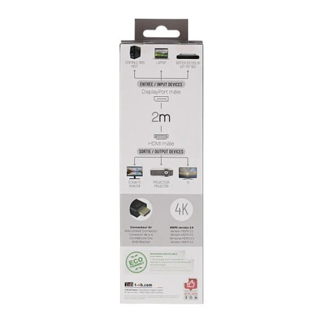 EAN 3303170104552 - T'nB HDMIDP2 adaptador de cable de vídeo 2 m DisplayPort HDMI tipo A (Estándar) Negro imagen 5