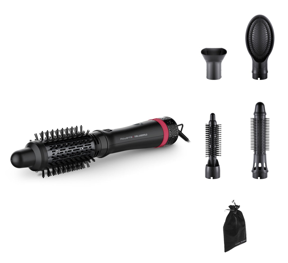 Rowenta Express Style Cf634l Cepillo De Aire Caliente Caliente Negro, Rojo 800 W 1,8 M