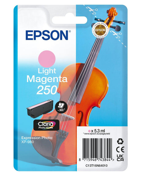 EAN 8715946743844 - Epson 250 Violin Claria Photo HD cartucho de tinta 1 pieza(s) Original Alto rendimiento (XL) Magenta clar imagen 1