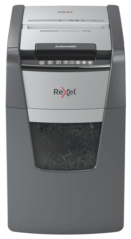 EAN 5028252613903 - Rexel Optimum AutoFeed+ 150M triturador de papel Microcorte 55 dB 22 cm Negro, Gris imagen 1